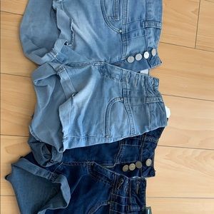 High waist jean shorts
